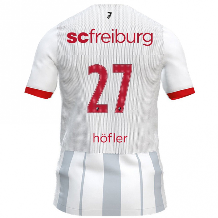 Femme Football Maillot Nicolas Höfler #27 Blanc Gris Tenues Extérieur 2024/25