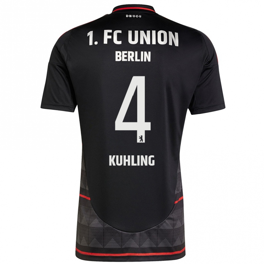 Femme Football Maillot Ole Kühling #4 Noir Tenues Extérieur 2024/25