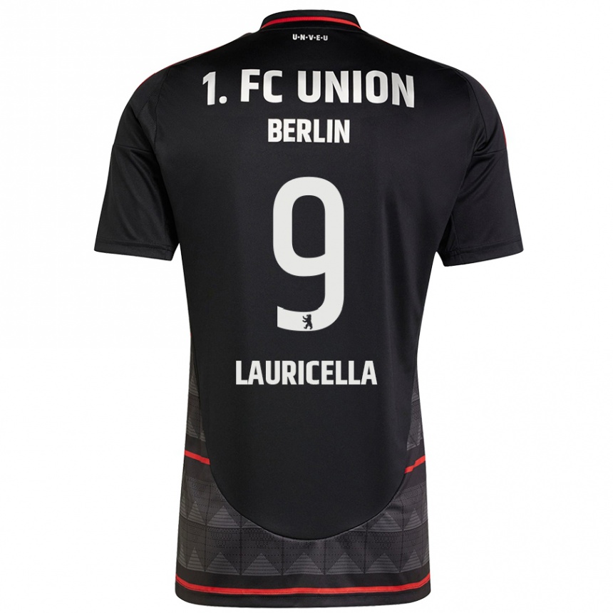 Femme Football Maillot Guiseppe Lauricella #9 Noir Tenues Extérieur 2024/25