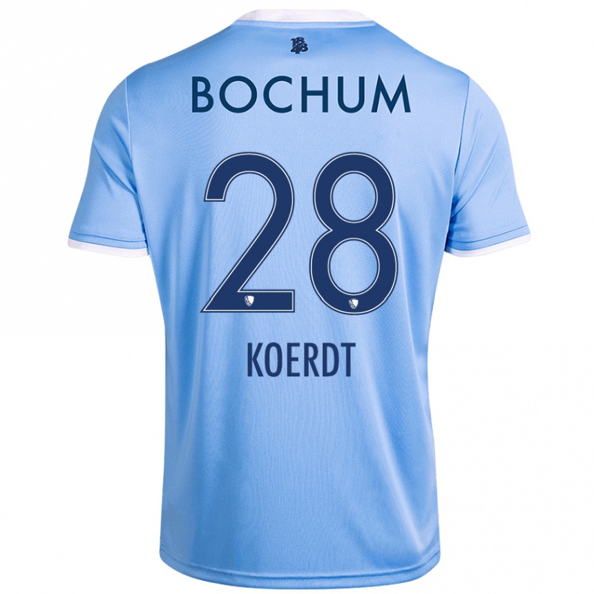 Femme Football Maillot Lennart Koerdt #28 Bleu Ciel Tenues Extérieur 2024/25