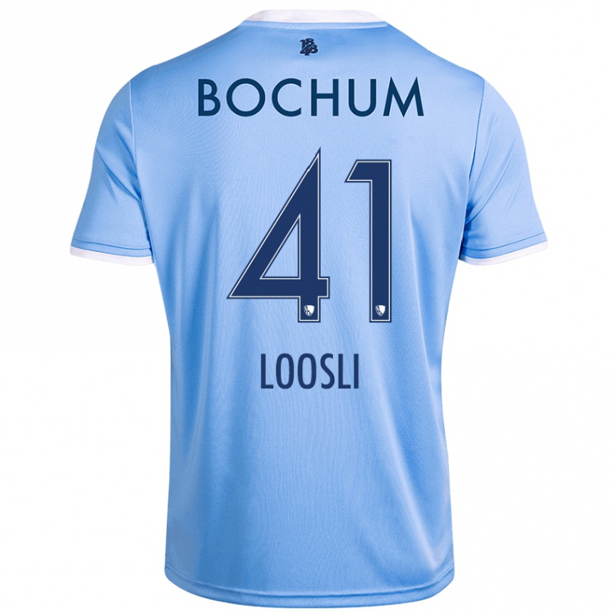 Femme Football Maillot Noah Loosli #41 Bleu Ciel Tenues Extérieur 2024/25