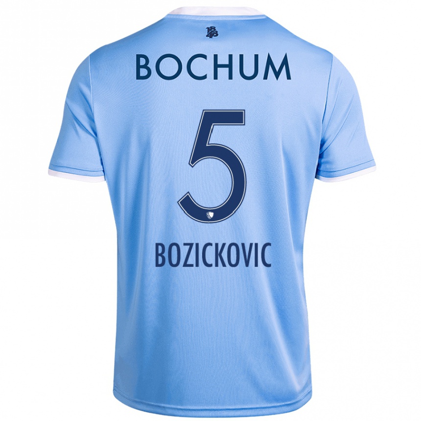 Femme Football Maillot Niko Bozickovic #5 Bleu Ciel Tenues Extérieur 2024/25