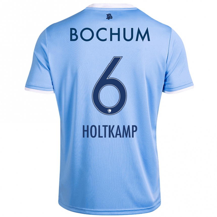 Femme Football Maillot Lars Holtkamp #6 Bleu Ciel Tenues Extérieur 2024/25