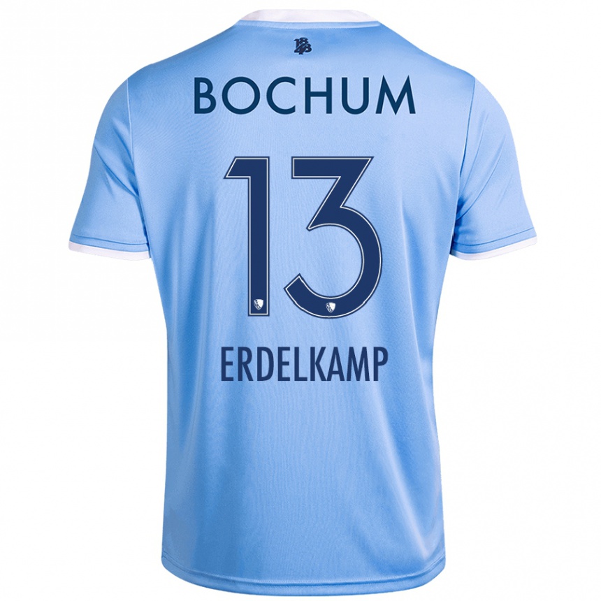 Femme Football Maillot Luca Erdelkamp #13 Bleu Ciel Tenues Extérieur 2024/25