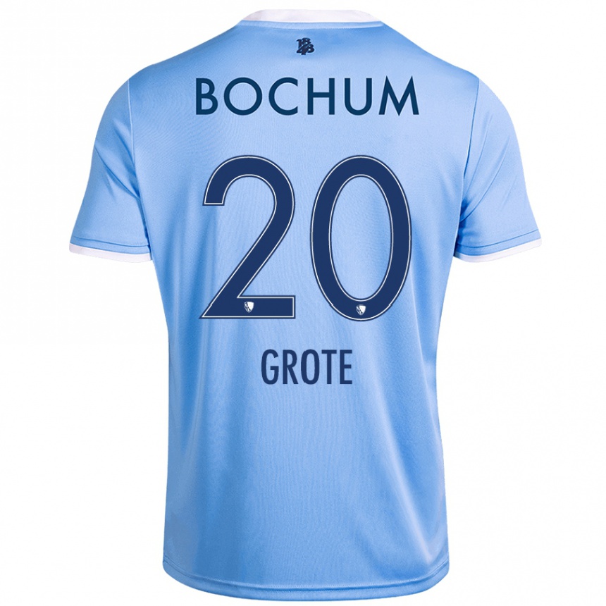 Femme Football Maillot Dennis Grote #20 Bleu Ciel Tenues Extérieur 2024/25