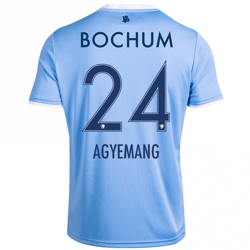 Femme Football Maillot Donovan Agyemang #24 Bleu Ciel Tenues Extérieur 2024/25