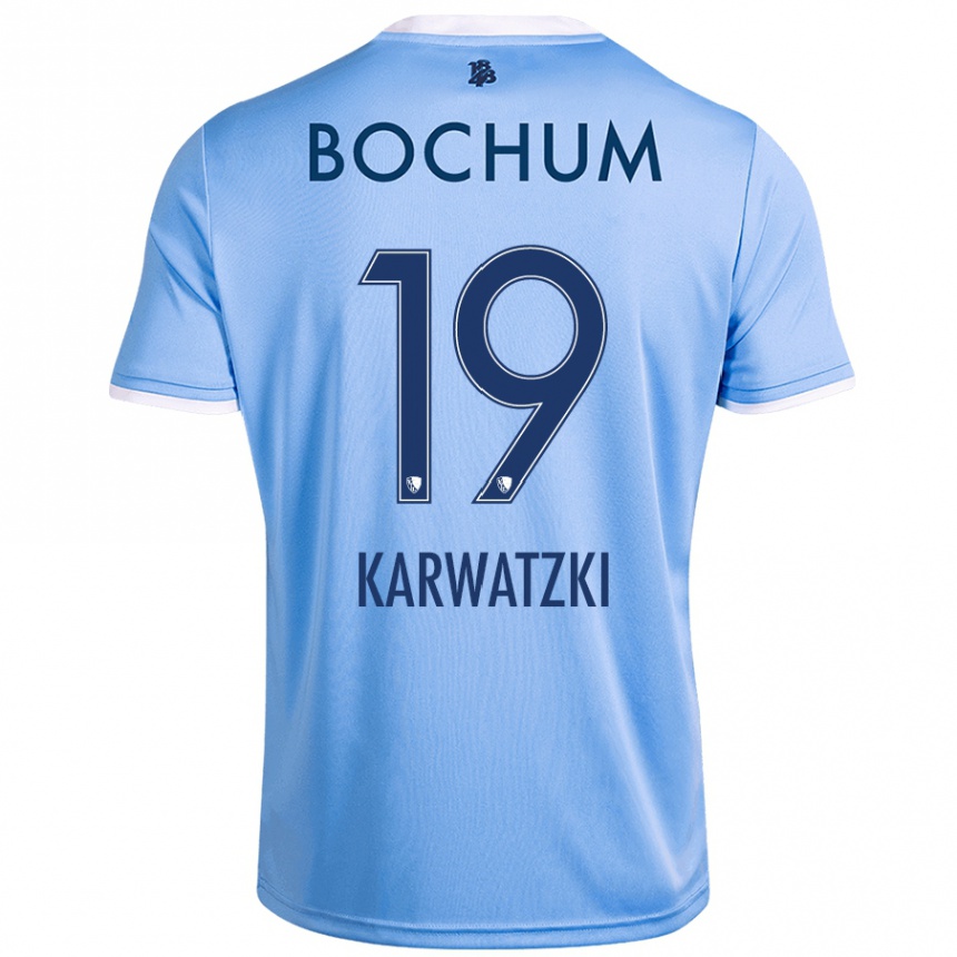 Femme Football Maillot Lucy Karwatzki #19 Bleu Ciel Tenues Extérieur 2024/25