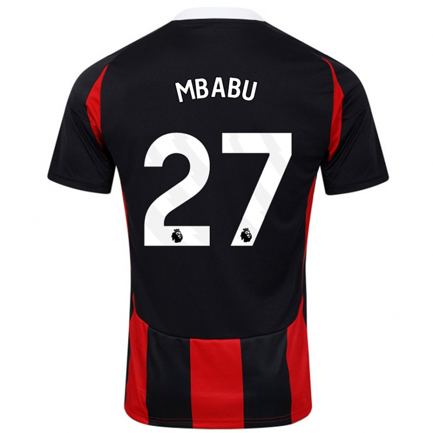 Femme Football Maillot Kevin Mbabu #27 Noir Rouge Tenues Extérieur 2024/25