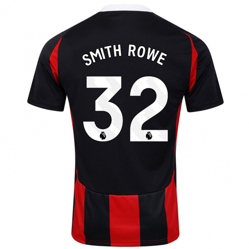 Femme Football Maillot Emile Smith Rowe #32 Noir Rouge Tenues Extérieur 2024/25