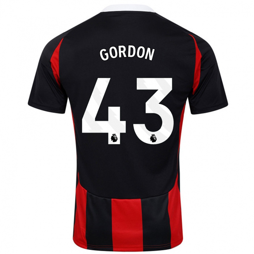 Femme Football Maillot Lemar Gordon #43 Noir Rouge Tenues Extérieur 2024/25