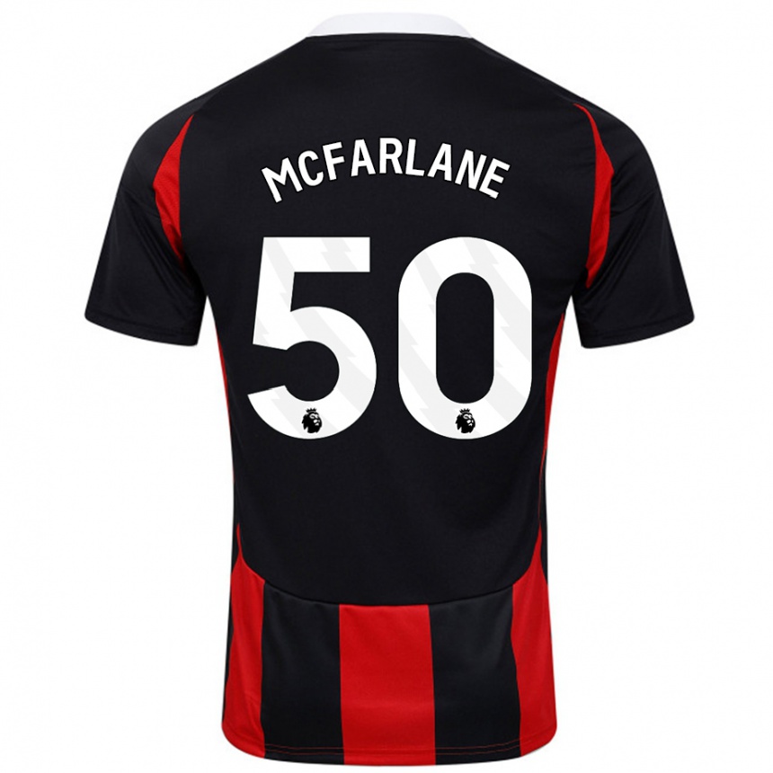 Femme Football Maillot Callum Mcfarlane #50 Noir Rouge Tenues Extérieur 2024/25