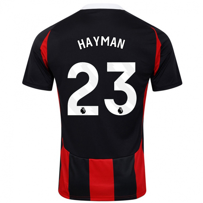 Femme Football Maillot Alex Hayman #23 Noir Rouge Tenues Extérieur 2024/25