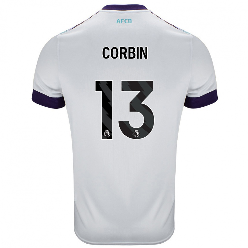 Femme Football Maillot Helen Corbin #13 Blanc Vert Violet Tenues Extérieur 2024/25