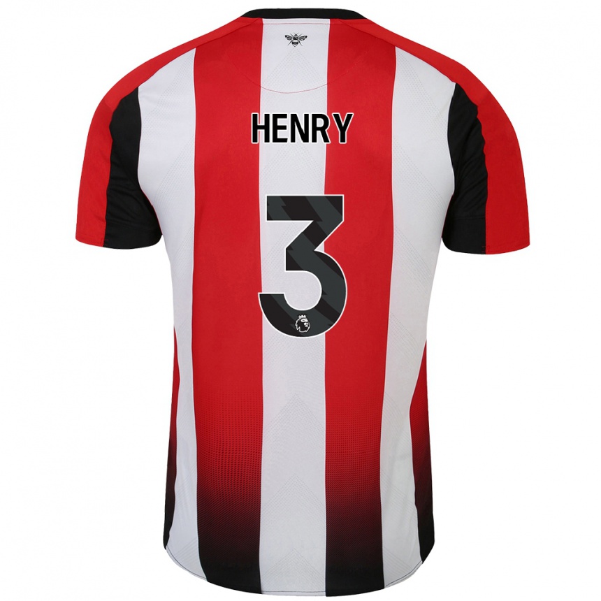 Enfant Football Maillot Rico Henry #3 Rouge Blanc Tenues Domicile 2024/25