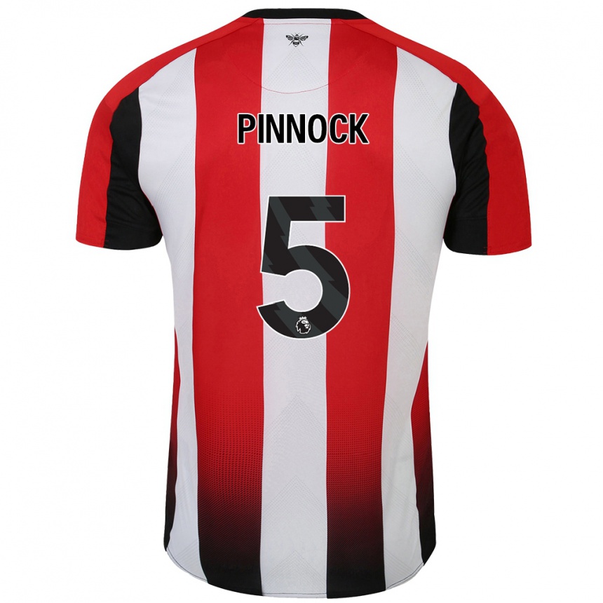 Enfant Football Maillot Ethan Pinnock #5 Rouge Blanc Tenues Domicile 2024/25