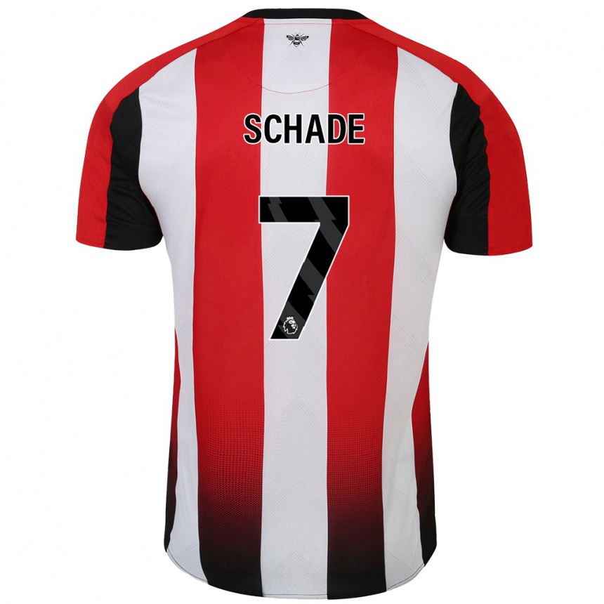 Enfant Football Maillot Kevin Schade #7 Rouge Blanc Tenues Domicile 2024/25