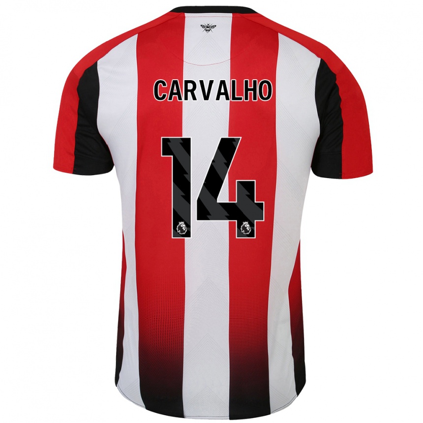 Enfant Football Maillot Fabio Carvalho #14 Rouge Blanc Tenues Domicile 2024/25