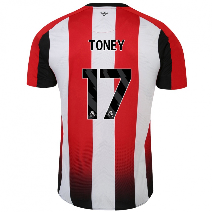 Enfant Football Maillot Ivan Toney #17 Rouge Blanc Tenues Domicile 2024/25