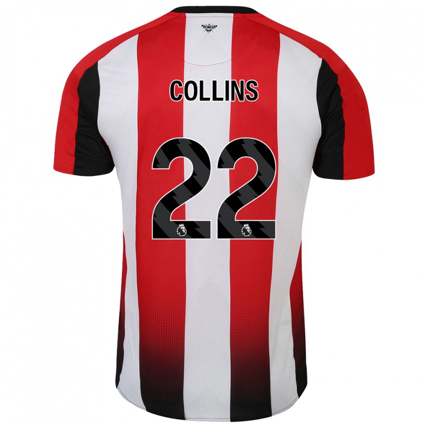 Enfant Football Maillot Nathan Collins #22 Rouge Blanc Tenues Domicile 2024/25