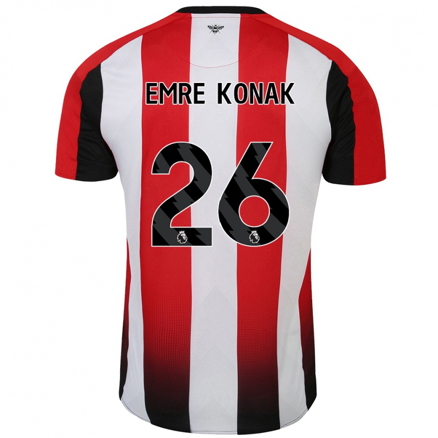 Enfant Football Maillot Yunus Emre Konak #26 Rouge Blanc Tenues Domicile 2024/25