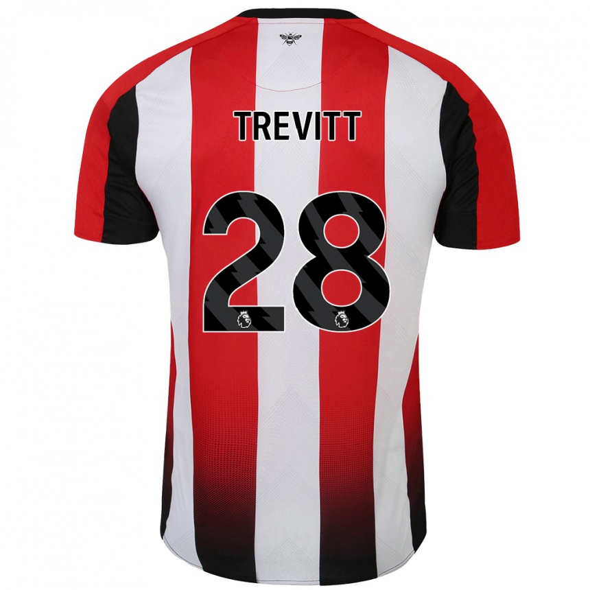 Enfant Football Maillot Ryan Trevitt #28 Rouge Blanc Tenues Domicile 2024/25