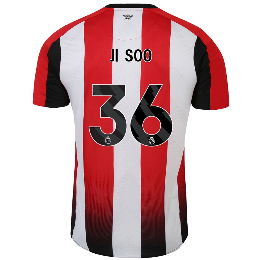 Enfant Football Maillot Ji-Soo Kim #36 Rouge Blanc Tenues Domicile 2024/25