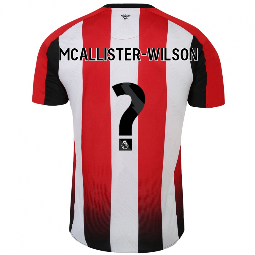 Enfant Football Maillot Zack Mcallister-Wilson #0 Rouge Blanc Tenues Domicile 2024/25