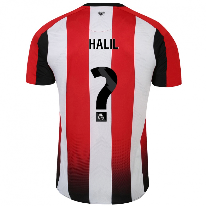 Enfant Football Maillot Kaya Halil #0 Rouge Blanc Tenues Domicile 2024/25