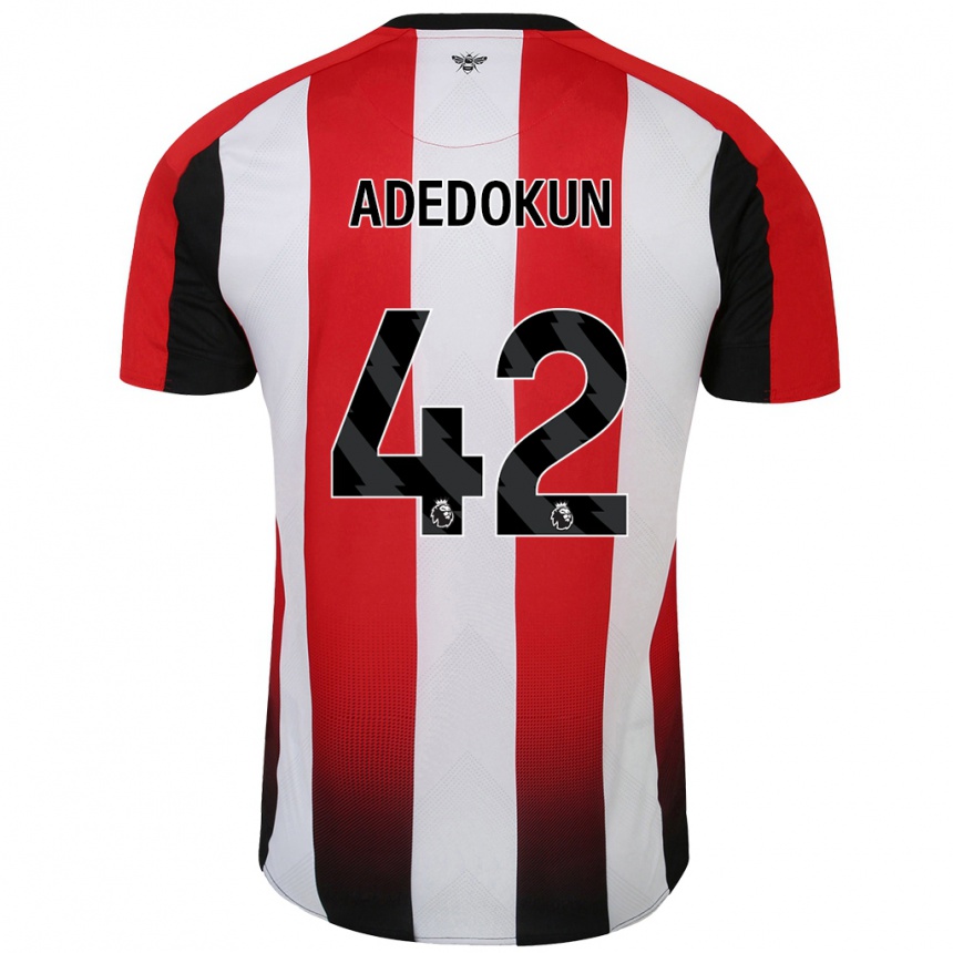 Enfant Football Maillot Val Adedokun #42 Rouge Blanc Tenues Domicile 2024/25