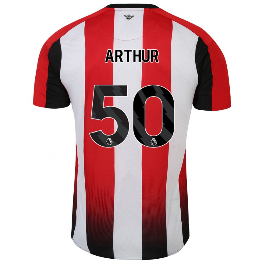 Enfant Football Maillot Benjamin Arthur #50 Rouge Blanc Tenues Domicile 2024/25