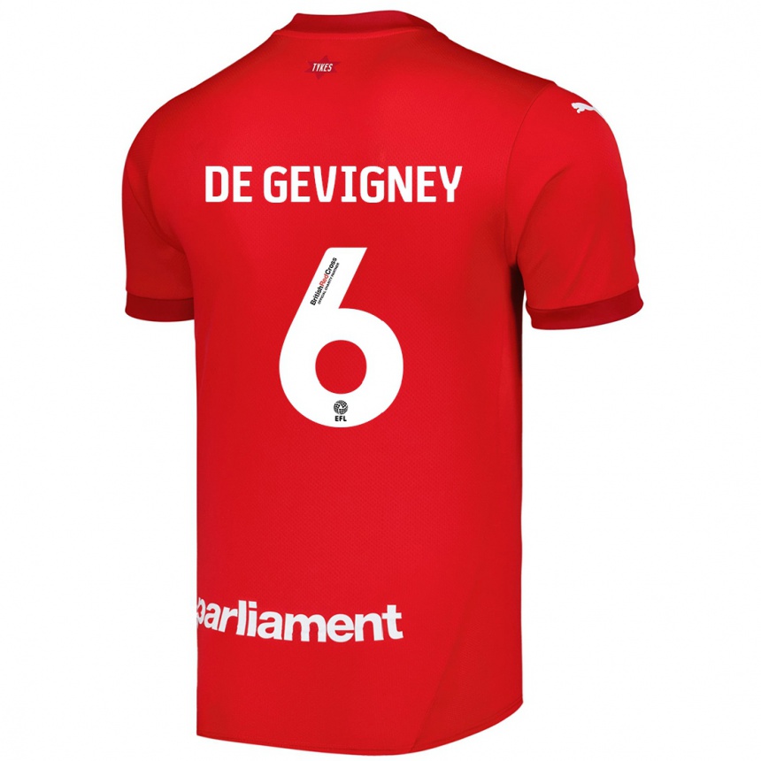 Enfant Football Maillot Maël De Gevigney #6 Rouge Tenues Domicile 2024/25