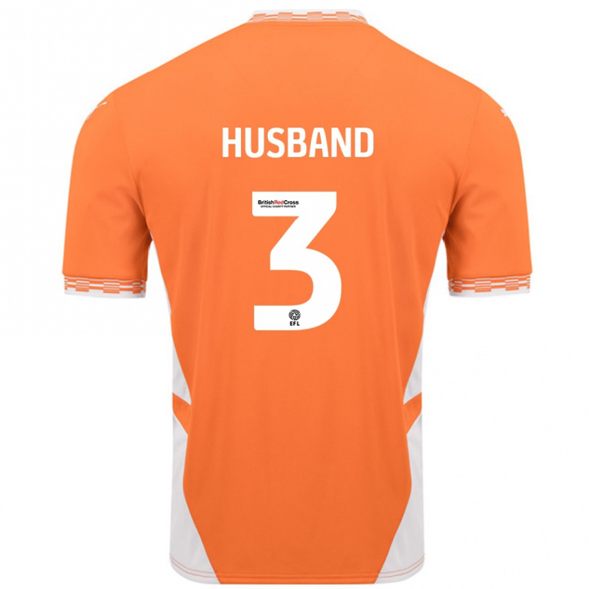 Enfant Football Maillot James Husband #3 Orange Blanc Tenues Domicile 2024/25