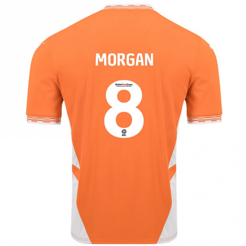 Enfant Football Maillot Albie Morgan #8 Orange Blanc Tenues Domicile 2024/25