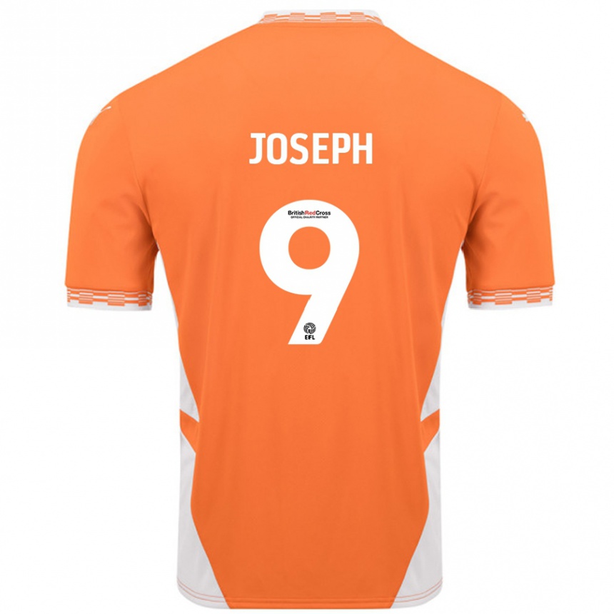 Enfant Football Maillot Kyle Joseph #9 Orange Blanc Tenues Domicile 2024/25