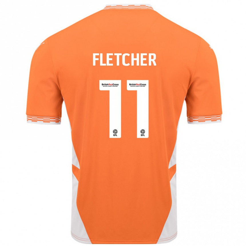 Enfant Football Maillot Ashley Fletcher #11 Orange Blanc Tenues Domicile 2024/25