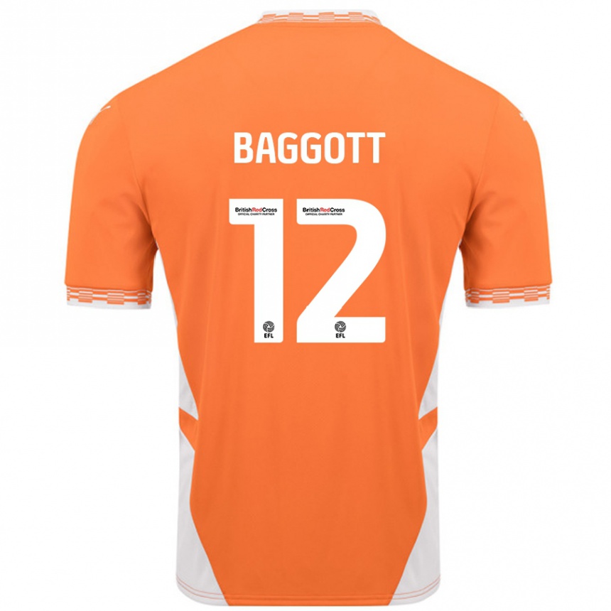 Enfant Football Maillot Elkan Baggott #12 Orange Blanc Tenues Domicile 2024/25