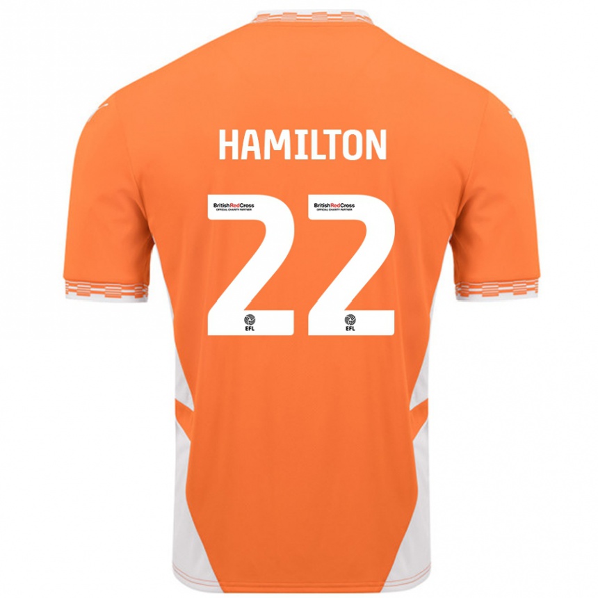 Enfant Football Maillot Cj Hamilton #22 Orange Blanc Tenues Domicile 2024/25