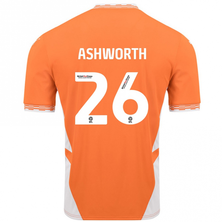 Enfant Football Maillot Zac Ashworth #26 Orange Blanc Tenues Domicile 2024/25