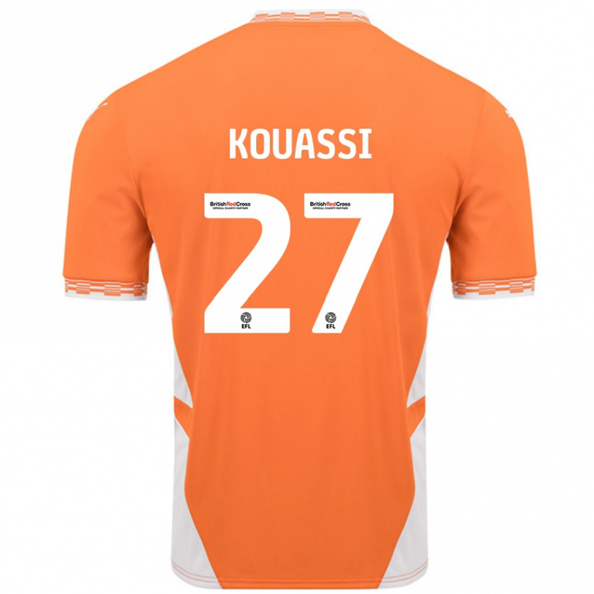 Enfant Football Maillot Kylian Kouassi #27 Orange Blanc Tenues Domicile 2024/25