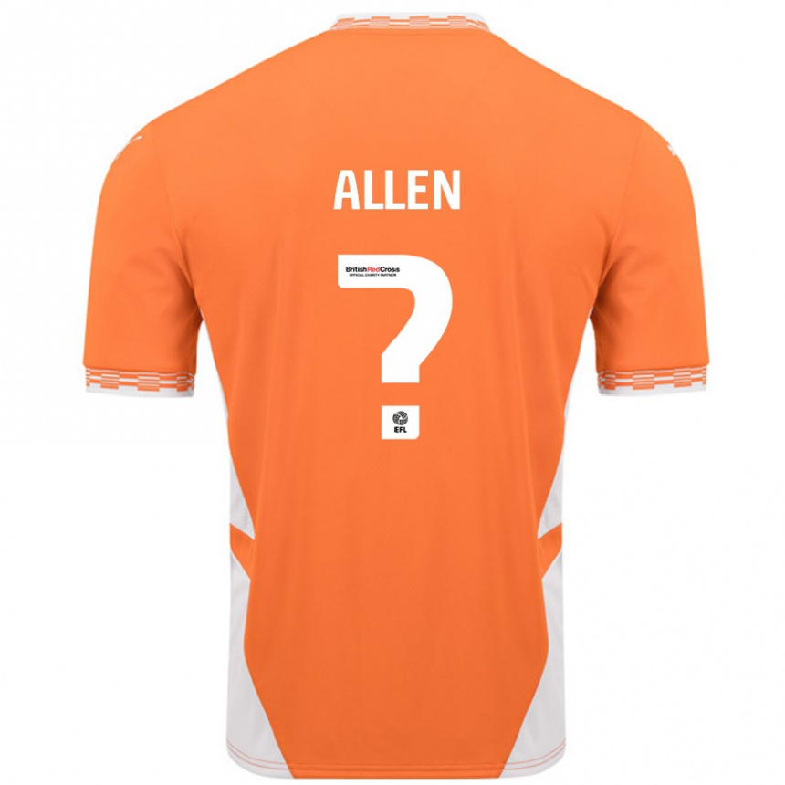 Enfant Football Maillot Karen Allen #0 Orange Blanc Tenues Domicile 2024/25