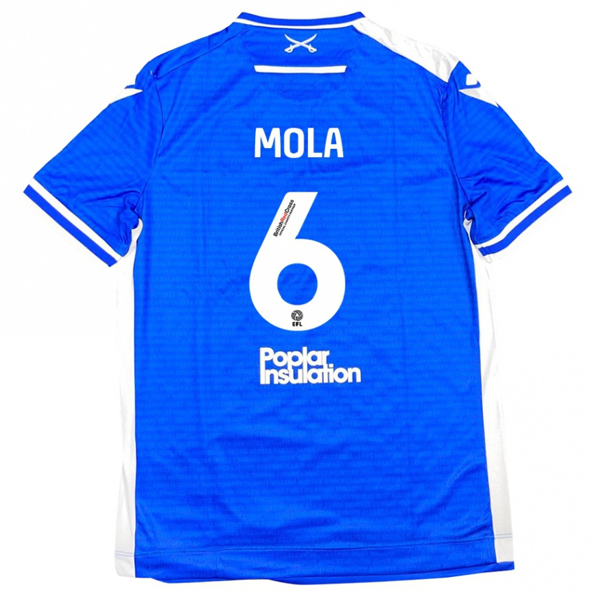 Enfant Football Maillot Clinton Mola #6 Bleu Blanc Tenues Domicile 2024/25