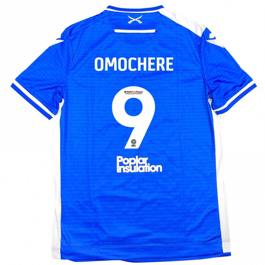 Enfant Football Maillot Promise Omochere #9 Bleu Blanc Tenues Domicile 2024/25