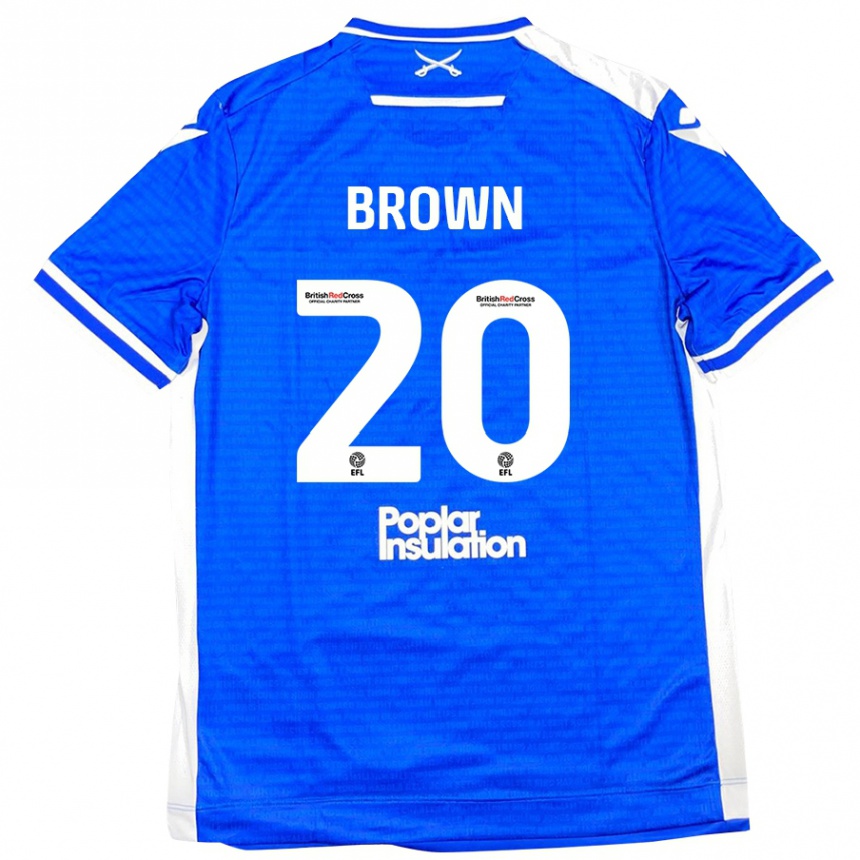 Enfant Football Maillot Jevani Brown #20 Bleu Blanc Tenues Domicile 2024/25