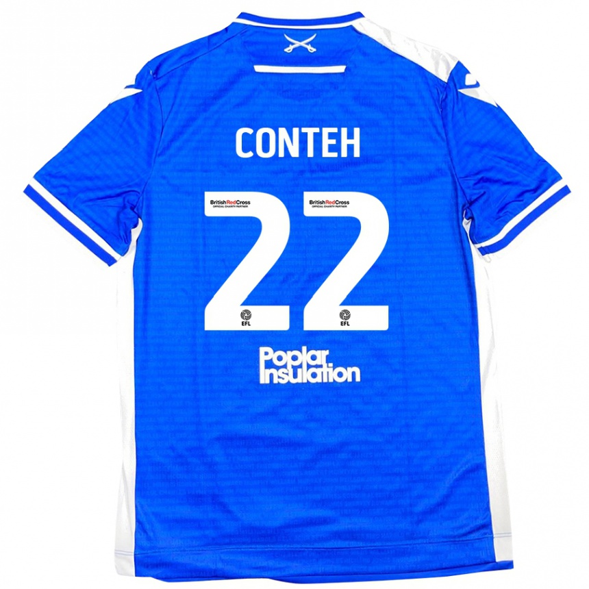 Enfant Football Maillot Kamil Conteh #22 Bleu Blanc Tenues Domicile 2024/25