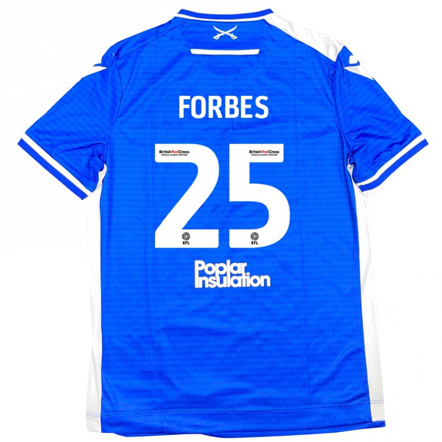 Enfant Football Maillot Michael Forbes #25 Bleu Blanc Tenues Domicile 2024/25