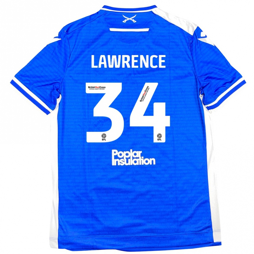 Enfant Football Maillot Jerry Lawrence #34 Bleu Blanc Tenues Domicile 2024/25