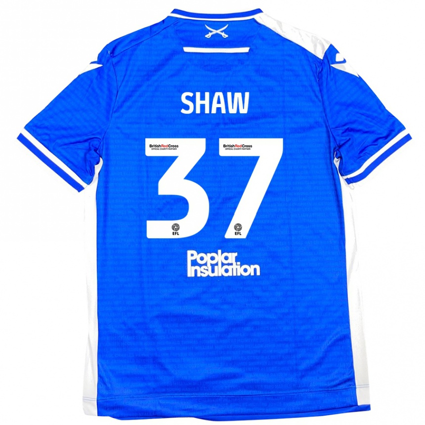 Enfant Football Maillot Kofi Shaw #37 Bleu Blanc Tenues Domicile 2024/25