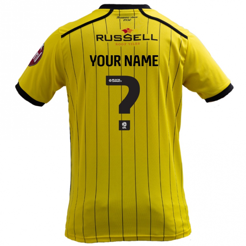 Enfant Football Maillot Votre Nom #0 Jaune Tenues Domicile 2024/25