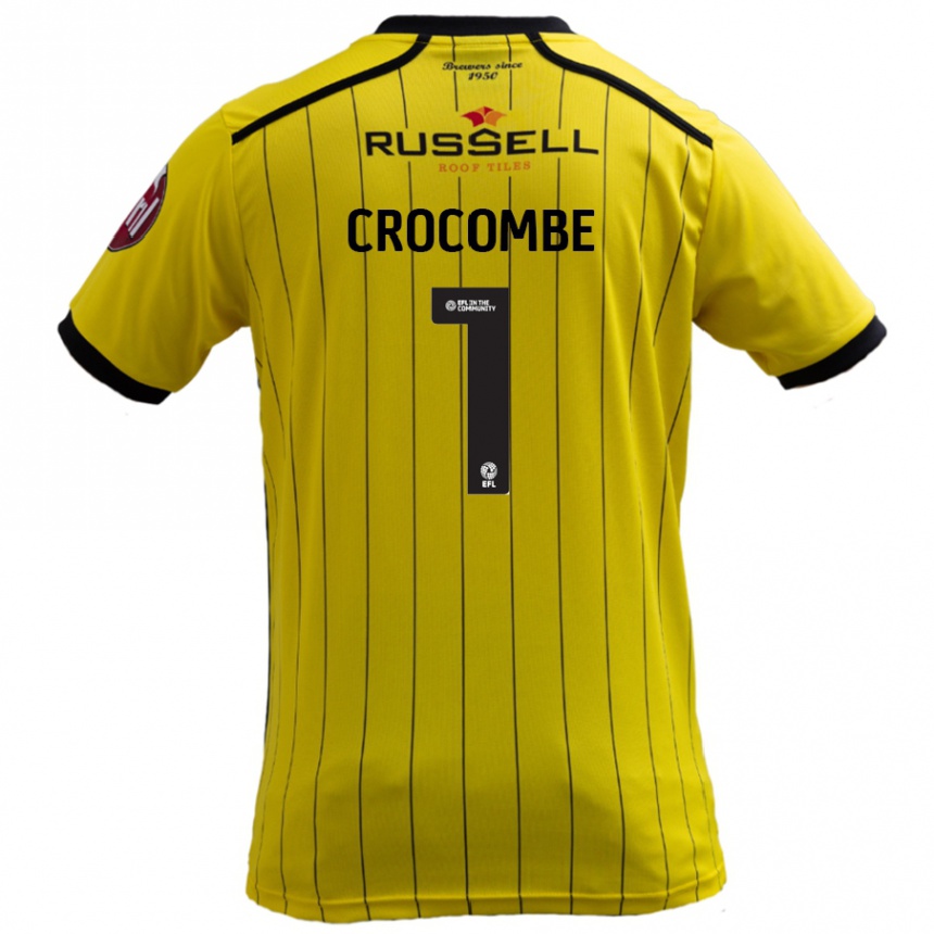 Enfant Football Maillot Max Crocombe #1 Jaune Tenues Domicile 2024/25