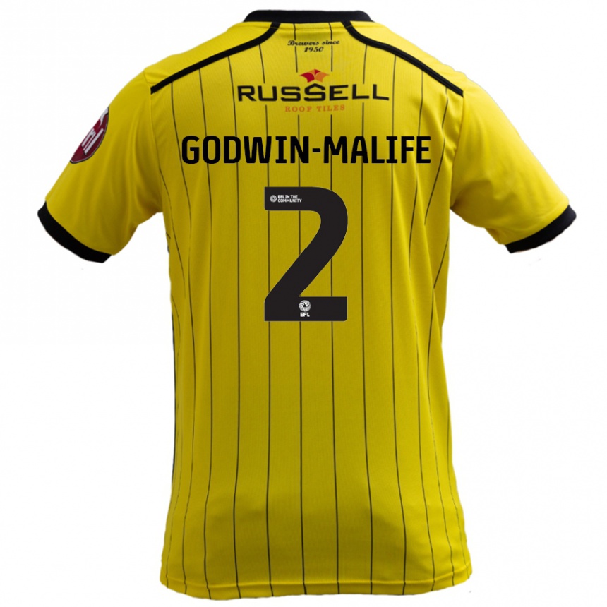 Enfant Football Maillot Udoka Godwin-Malife #2 Jaune Tenues Domicile 2024/25